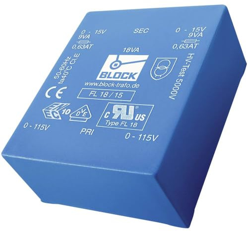 Block FL 10/12 Transformator für Leiterplatten 2 x 115 V 2 x 12 V/AC 10 VA 415 mA