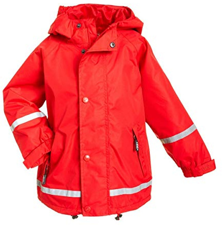 BMS atmungsaktive Regenjacke für Kinder, rot, Größe 104