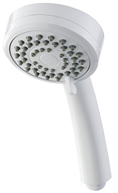 Triton Showers Showerhead | Bathroom Accessory | Water | 3 Spray Patterns | High Pressure Shower Heads | Lara | White Finish | Head Set | Shower Accessories