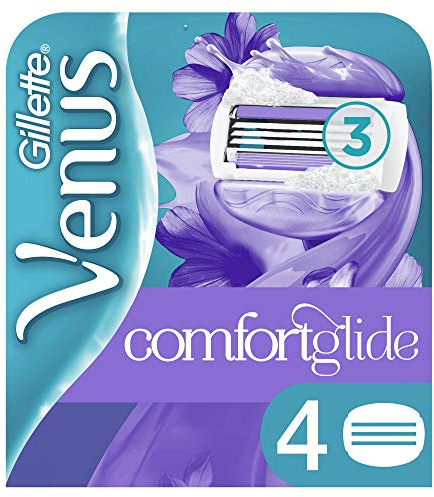 VENUS ComfortGlide Breeze Recambio de Maquinilla 2-en-1, 4 Uds, con Barras de Gel, sin Necesidad de Gel de Depilación