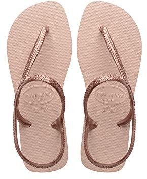 Havaianas - Flash Urban, Sandales Confortables, Élégantes et Polyvalentes, Fermeture à la Cheville, Lanières Métallisées Croisées, Femme, Ballet Rose Golden Blush, 41/42