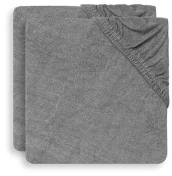 Jollein Housse de Matelas à Langer en Tissu Éponge 2-Pièces, 50 cm Longueur x 70 cm Largeur, Gris Storm
