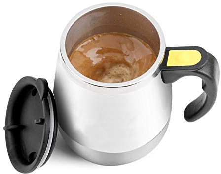 Self Stirring Mug, Auto Magnetic Coffee Mug Hands-Free Electric Mixing Cup Stirring Coffee Tumbler Automatic Beverage Stirrer Battery-Powered Man's Coffee Mug for Travel Gift