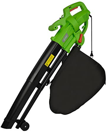 Gardtech Aspirador de hojas eléctrico 3 en 1, soplador de hojas, velocidad de aire de 270 km/h, bolsa de recogida de 35 L y velocidad de picado 10:1 ayudan a limpiar eficazmente tu patio.