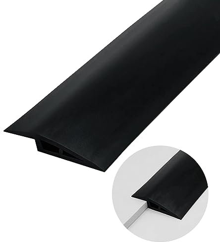 2M Self Adhesive Carpet Trim Strip, PVC Carpet Edge Strip Floor& Door Transition Strip Threshold Strips Floor Edging Strip for Tile/Wood/Laminate/Joins Gap (10MM, 1M, Black)