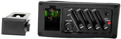 profesional pastilla de guitarra acustica 5 Uds 4 Bandas Guitarra EQ Ecualizador Guitarra Acústica Preamplificador Amplificador Pickup Salida De 6,5 MM