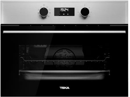 TEKA HSC 635 P S - Horno Compacto Pirolítico Multifunción de 45 cm, Sistema de Limpieza con HydroClean PRO, 8 Funciones de Cocinado, Touch Control, Calentamiento Rápido, Color Acero Inoxidable