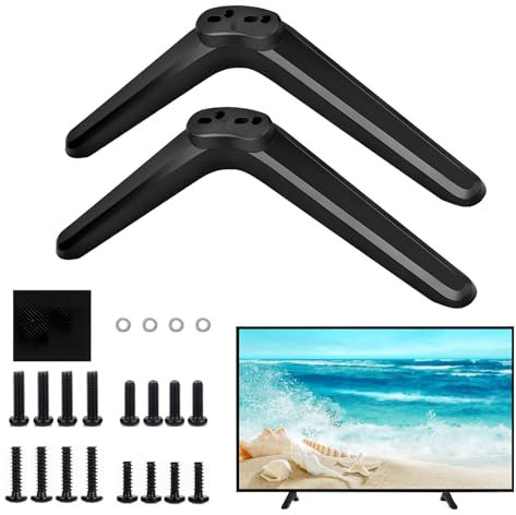 ZHXGO Universal TV Ständer für TCL, TV Sockelfüße mit Anti Rutsch Pads und Schraubenset, Ersatz TV Ständerbeine, Universal TV Standfüße Füße, ABS TV Ständer Standfuss für 20-65 Zoll Flach Curved TV