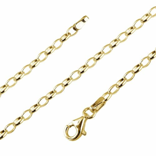 Avesano Ankerkette Damen 24k Vergoldet 2,7 mm – Halskette ohne Anhänger, Made in Italy, 60 cm – Goldkette, Geschenkidee Frauen – 101032-560