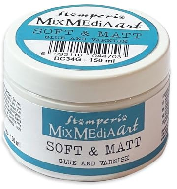 Stamperia - Soft & Matt Glue and Varnish for any Surface, Matte Sealer to Protect Artwork, Enhances Colours for Vibrancy, Waterbased, Perfect for Hobbies, Crafts, and Gifting (150ml) (Timeless)