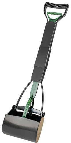 ienjoyed Dog Pooper Scooper for Large Medium & Small Dogs Heavy Duty,Long Handled Dog Poop Scooper for Grass,Durable Dog Poop Pick Up Tool (Dark Green)