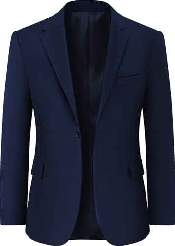 mintgreen Blazers Homme Coupe Veste de Costume Slim fit à Simple Boutonnage pour Mariage ou Travail, Bleu Marine, L