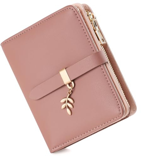 RRANCharltu Purses for Women RFID Blocking Ladies Purse,Dark Pink