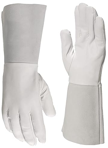 GYS - Gants de Soudage Pro TIG - Taille 10 - manchette en CROUTE Blanc