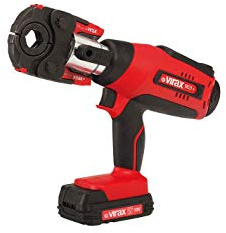 Virax PRESSATRICE A BATTERIA M21+ ROSSA Idraulica - Utensili Idraulici - Cacciatrice con Inserto TH 16-20-26 Virax - Pinzetta Madre, Inserti Adattabili