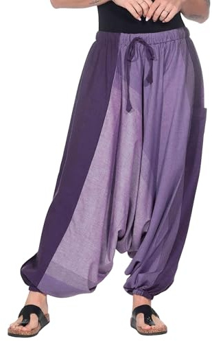 Kunst und Magie Unisex Haremshose OneSize mehrfahrbig, Farbe:Lila, Größe:One Size