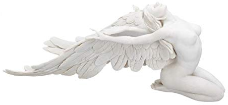 Nemesis Now Engel Freedom Figur 40cm - Kniender Engel Design, Spirituelles Dekor - Weiße Kunstharz Engelsfigur, Feinstes Harz, Handbemalt