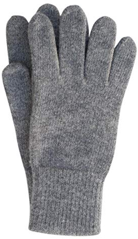 FosterNatur, Merino herrhandskar, fingerhandskar, 100 % ull merino extrafina, GRÅ, 8,5