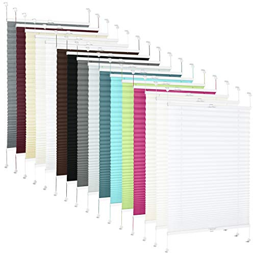 TEXMAXX Plissee Klemmfix in dunkel Türkis - Breite x Länge 100 x 100 cm - Plisseerollo ohne Bohren inkl. Zubehör - Sonnenschutz Jalousie für Fenster & Tür (PR100X100-P16)