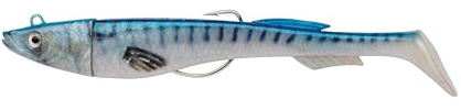 Berkley PowerBait Power Sardine; ogräsfritt mjukt plastbete för saltvattensfiskare; doftande simbete för havsabborre; båt- och strandfiske med blinkande action och reservkroppar, 12 cm, Real Sardine