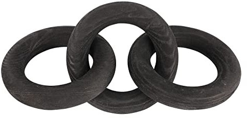 URMAGIC Wood Chain Link Decor 3-Link,21cm Length Wood Knot Decor,Black Hand Carved Decorative Chain Knot,Knot Decorative Object,Coffee Table Decor,Country Chain Knot Decor,Boho Home Decorations