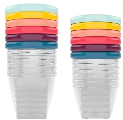 Babymoov Lot de Babybols 6 x 250ml + 6 x 180ml, Pots de Conservation pour Bébé, Gradués, Garantis sans BPA, Hermétiques, avec Surface Réinscriptible