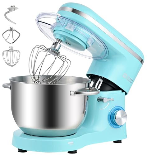 Kitchen in the box Impastatrice Planetaria, 6,2 Litri Impastatrice Professionale 1400W, 6 Velocità con Uncino Impastatore, Mescolatore e Frusta Sbattitrice (Blu)