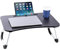 CROWNSHOP Laptop Table, 60 X 40 X 28cm Bed Table, Bed Desk Stand With Foldable Legs & Cup Slot Notebook Stand Computer Laptop Bed Table Laptop Tray For Sofa Bed, Pink (Black)