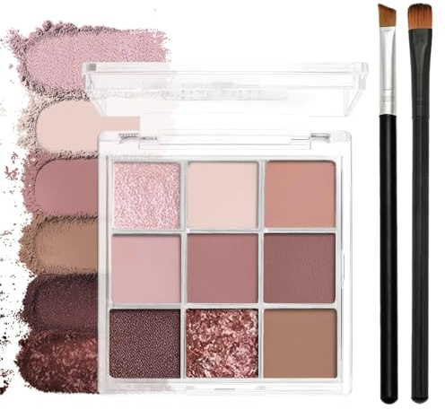 Neutral Eyeshadow Palette - 9-Color Warm-Toned Shades with Matte and Shimmer Finishes, Long-Lasting and Highly Pigmented Eye Makeup for Smokey, Bridal, Daily, and Evening Looks