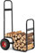 GOPLUS Carrito de Leña, Carro de Transporte para Leña con Ruedas de Goma contra Vibraciones, Transportador de Metal para Troncos, Carro Leña Interior y Exterior, Carga hasta 100 kg, 66 x 51 x 111 cm