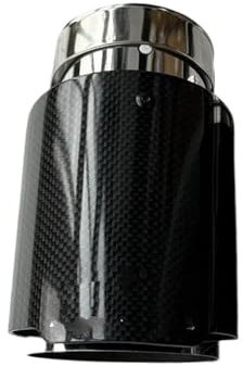 DZSHONGXINSM Terminale di Scarico 1 Pezzo Singolo Auto Scarico Punte Argento Tubo Lucido Fibra di Carbonio Terminale Terminale Marmitta per Universale Tubo di Scarico(ID 70MM-OD 76MM)