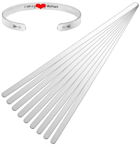 UNICRAFTALE 10 pièce Bracelet Gravable Acier Inoxydable 16cm pour Bracelets en Cuir Noyau Interne Bracelet Manchette Estampage en Métal pour la Fabrication de Bijoux