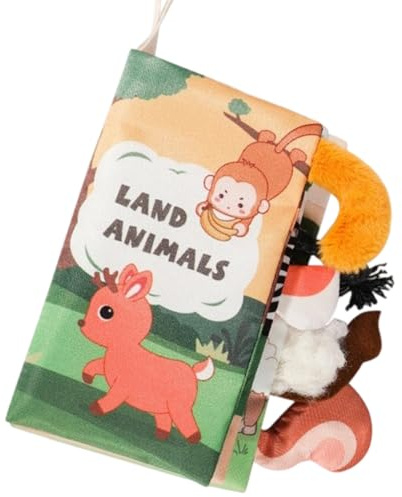 XUKZIMA Libri di Stoffa, Morbidi Animali Tattile Giocattolo Educativo Quiet Book per Tummy Time, Giochi Sensoriali, Regalo Neonata e Bimbo