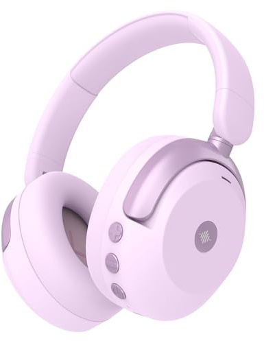 iClever BTH20 Active Noise Cancelling Headphones for Kids, 60H Play Time,Type C Fast Charging, Safe Volume 80dBA, Bluetooth5.4, Kids Headphones Wireless for iPad Tablet Airplane, Rose Pink