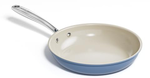 Redchef Keramiska pannor med nonstickbeläggning, 24 cm, med nonstickbeläggning av aluminium, induktionspannor för alla spishällar, utan PTFE, PFAS och PFOA, ugnsäkra, blå