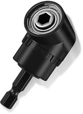 Iruihoo 105° vinkelskruvmejsel, vinkelfäste för sladdlös skruvmejsel med 1/4-tums snabbyte och magnetisk bitshållare, multifunktionell vinkelbitshållare, kompatibel med Bosch och Makita sladdlös