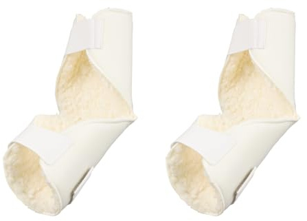 Fukaisu 2uds Protector de Codo, Coderas Suaves con Cierre Piel Oveja para Personas Mayores y Adultos (Beige)