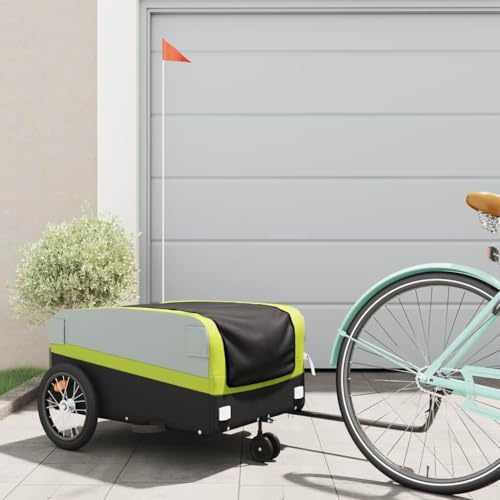 Generico Rimorchio da Bici Nero e Verde 45 kg in Ferro,Articoli Sportivi,Ricreazione all'aperto,Ciclismo,Accessori per Biciclette,Rimorchi per bicicletta-94074