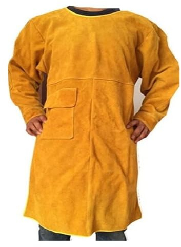 Ropa de soldador de cuero, mono ignífugo, delantal y traje de protección de metal.(Small)