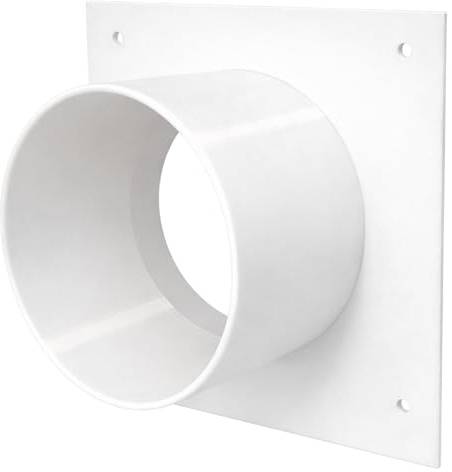 Flangia a parete con collare flangiato, flangia per tubo, raccordo di collegamento, tubo di ventilazione, collegamento a parete per tubo (Ø 130 mm)