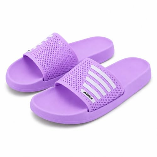 CLEIKS Ciabatte Donna Casual da Bagno con Fondo Sicuro e Design Essenziale (Viola, 38EU, PD7852)