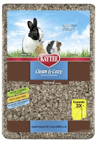 Kaytee Clean & Cozy Natural Paper Bedding, Made for Small Animals, 49.2 Liters
