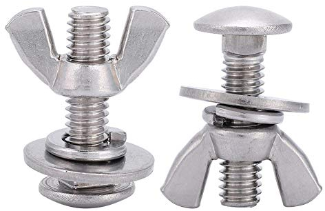 Ensemble de Vis en Métal, 2pcs Portable Kit d'Assortiment de Vis à Machine Vis de Plongée Boulons à Papillon Écrous à Oreilles Kit de Vis de Montage de Construction