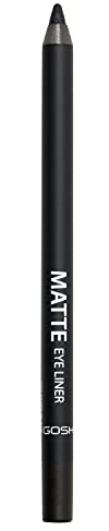 GOSH Matte Eyeliner in intensivem Schwarz I cremig weiche Textur für einfaches Auftragen I hohe Deckkraft, ideal für Smokey Eyes I perfekt zu Maskara I vegan & parfümfrei I 002 Matt Black