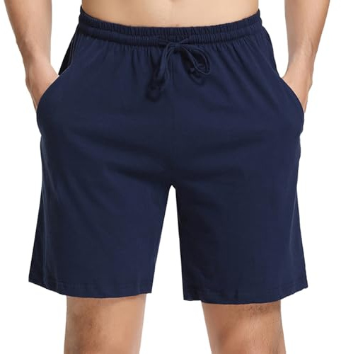 Irdcomps Calze da Pigiama da Uomo in Cotone Pantaloni Pantaloncini Bermuda Corti Morbidi Pantaloncini da Jogging Sportivi Casual da Notte Elastici Regolabili e Tasche Pantaloncini Estivi