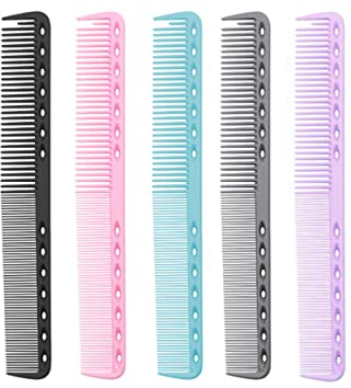 IERCZA Friseurkämme - 5 antistatische Kohlefaser-Haarkämme, haarschneidekamm,breiter Zahn-Stylingkamm, geeignet für den Heimgebrauch, Unisex