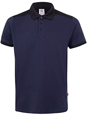 Velilla 105519S Polo stretch bicolor manga corta, color azul navy y negro, talla XL