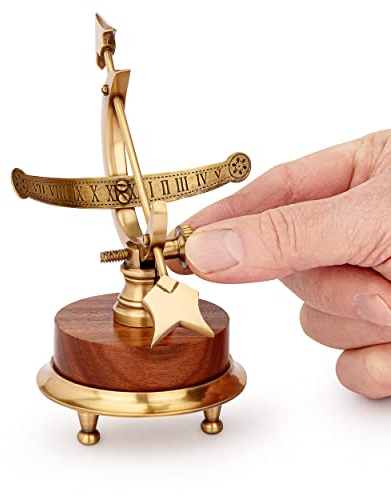 NKlaus Maritim Meridiana in legno e ottone antico alta 13cm decorazione antica 11568