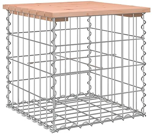 vidaXL Banc de Jardin Design Gabion 43x44x42 cm Bois Massif de Douglas, siège de Jardin, Banc de Parc, Banc de Pique-Nique de Jardin, Banc extérieur