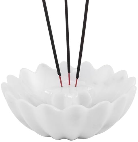 Radicaln Soporte de incienso de mármol de 5.5 pulgadas, color blanco, hecho a mano, palo de palo, para decoración del hogar, soporte de incienso moderno para palos, varillas de incienso de citronela